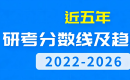 近五年研考国家线及趋势图、自划线高校复试分数线